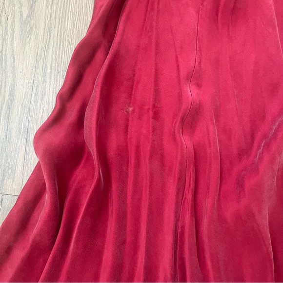 Vintage Victoria Secret Silk Red Slip Dress Spaghetti Straps Nightgown Sexy Soft - Picture 6 of 7